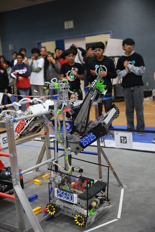 Students collaborating on an engineering project